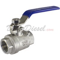 1/2" NPT 2-Piece 304 Stainless Steel Ball Valve WOG200