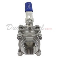 WOG1000 SUS304 3-Piece Ball Valve 1-1/2" NPT Front View