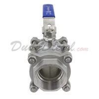 WOG1000 SUS304 3-Piece Ball Valve 2" NPT Front View