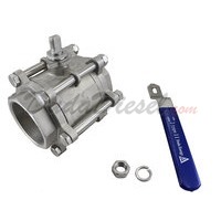 3PC Ball Valve WOG1000 Type II 4" NPT Components