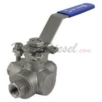 3-Way Ball Valve HMP WOG1000 L-Type 1/4" NPT 