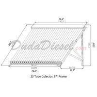 25 Tube 37° Flat Roof / Ground Solar Collector Stand