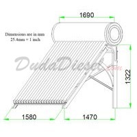 200 liter passive solar heater dimensions