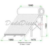 240 liter passive solar heater dimensions